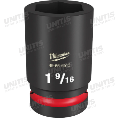 Milwaukee SHOCKWAVE 1" Drive 1-9/16" Deep 6 Point Impact Socket