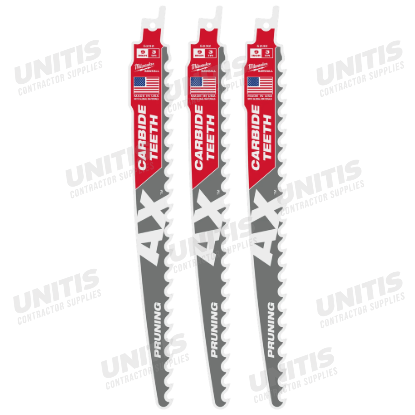 Milwaukee 9" 3 TPI AX WITH Carbide TEETH SAWZALL Blade for Pruning (3 Pack)