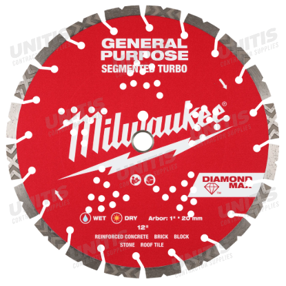 Milwaukee 12" DIAMOND MAX Segmented Turbo Diamond Blade