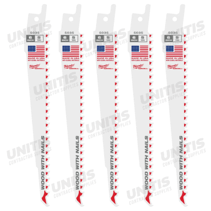 Milwaukee 6" 5 TPI SAWZALL Blades (5 Pack)