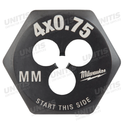 Milwaukee M4-0.75 mm 1-Inch Hex Threading Die