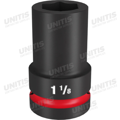Milwaukee SHOCKWAVE 1" Drive 1-1/8" Deep 6 Point Impact Socket