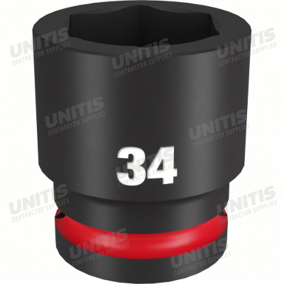 Milwaukee SHOCKWAVE 3/4" Drive 34mm Standard 6 Point Impact Socket