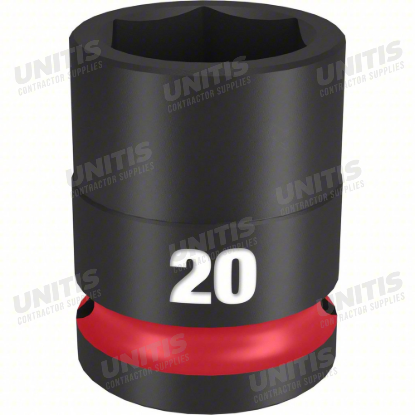 Milwaukee SHOCKWAVE 1/2" Drive 20mm Standard 6 Point Impact Socket