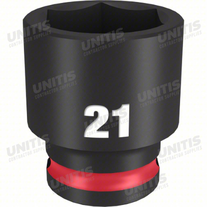 Milwaukee SHOCKWAVE 3/8" Drive 21mm Standard 6 Point Impact Socket