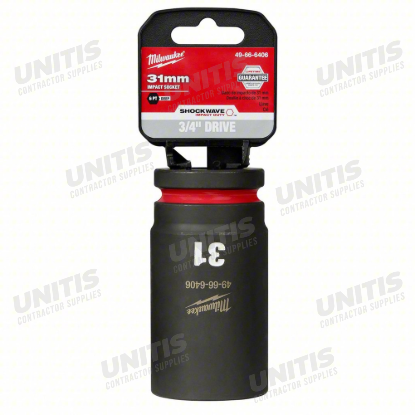 Milwaukee SHOCKWAVE 3/4" Drive 31mm Deep 6 Point Impact Socket