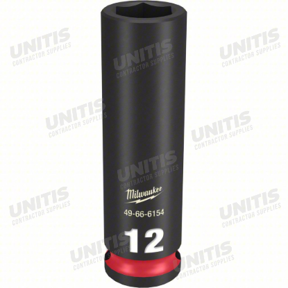 Milwaukee SHOCKWAVE 3/8" Drive 12mm Deep 6 Point Impact Socket