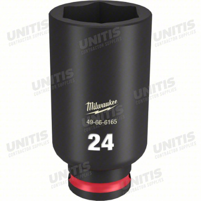 Milwaukee SHOCKWAVE 3/8" Drive 24mm Deep 6 Point Impact Socket