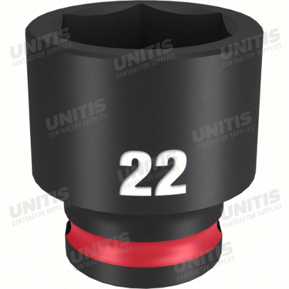 Milwaukee SHOCKWAVE 3/8" Drive 22mm Standard 6 Point Impact Socket
