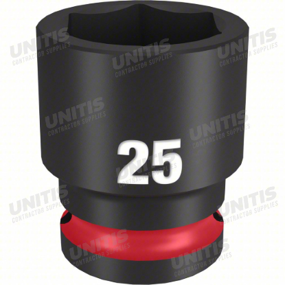 Milwaukee SHOCKWAVE 1/2" Drive 25mm Standard 6 Point Impact Socket
