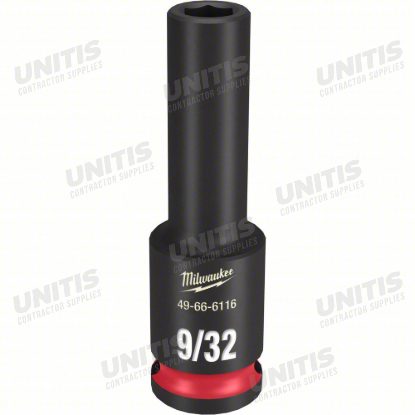 Milwaukee SHOCKWAVE 3/8" Drive 9/32" Deep 6 Point Impact Socket