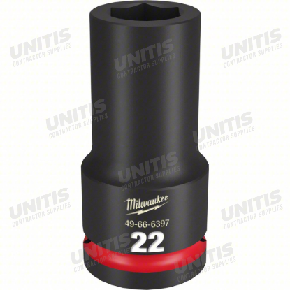 Milwaukee SHOCKWAVE 3/4" Drive 22mm Deep 6 Point Impact Socket