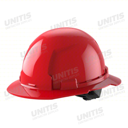 Milwaukee BOLT Red Full Brim Hard Hat with 4pt Ratcheting Suspension - Type 1, Class E