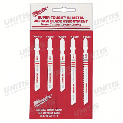 Milwaukee 5 Piece T-Shank Bi-Metal Jig Saw Blade Set