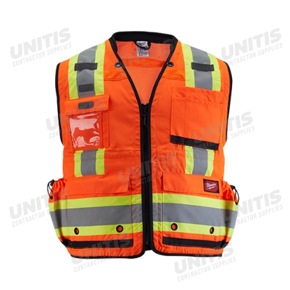Milwaukee Class 2 Surveyor Hi-Vis Orange Safety Vest - S/M