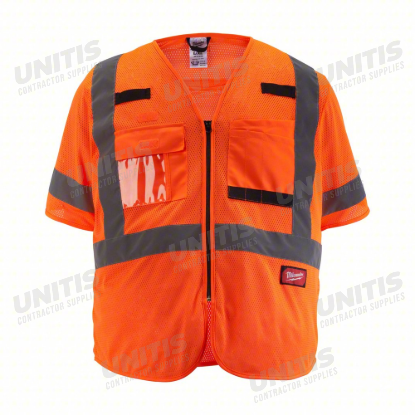 Milwaukee Class 3 Hi-Vis Orange Mesh Safety Vest - L/XL