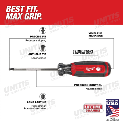 Milwaukee #2 Square 8" Cushion Grip Screwdriver