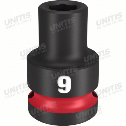 Milwaukee SHOCKWAVE 1/2" Drive 9mm Standard 6 Point Impact Socket
