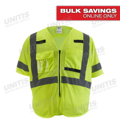 Milwaukee Class 3 Hi-Vis Yellow Mesh Safety Vest - S/M