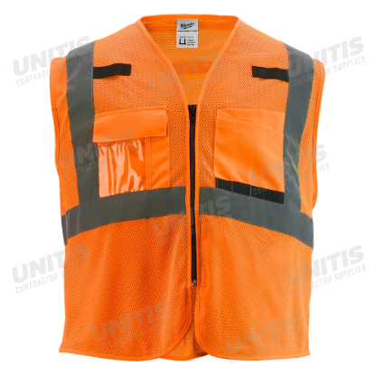 Milwaukee Class 2 Hi-Vis Orange Mesh Safety Vest - L/XL