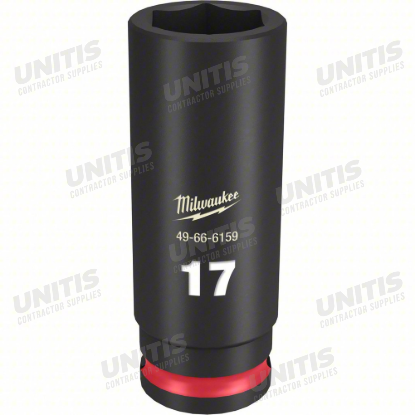 Milwaukee SHOCKWAVE 3/8" Drive 17mm Deep 6 Point Impact Socket