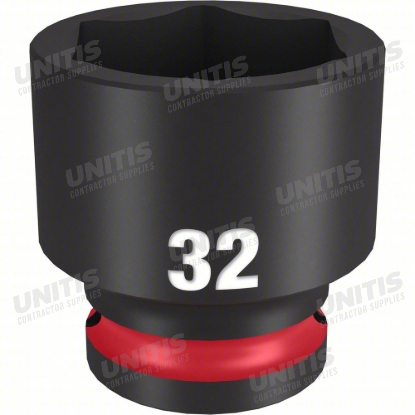 Milwaukee SHOCKWAVE 1/2" Drive 32mm Standard 6 Point Impact Socket
