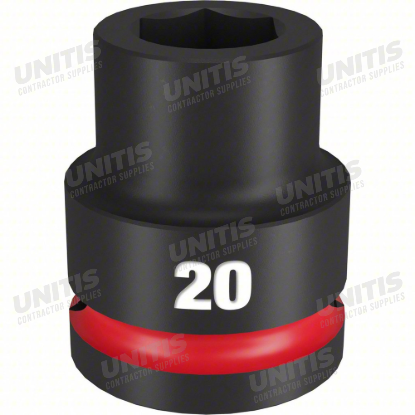 Milwaukee SHOCKWAVE 3/4" Drive 20mm Standard 6 Point Impact Socket