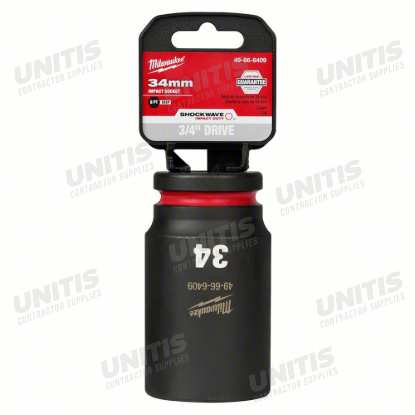 Milwaukee SHOCKWAVE 3/4" Drive 34mm Deep 6 Point Impact Socket