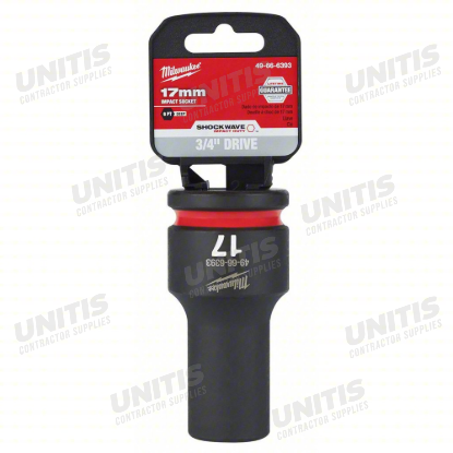 Milwaukee SHOCKWAVE 3/4" Drive 17mm Deep 6 Point Impact Socket