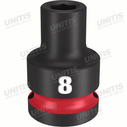 Milwaukee SHOCKWAVE 1/2" Drive 8mm Standard 6 Point Impact Socket