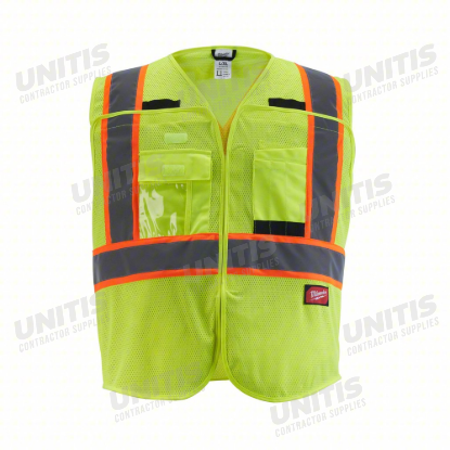 Milwaukee Class 2 Breakaway Hi-Vis Yellow Mesh Safety Vest - 4XL/5XL (ANSI/CSA)