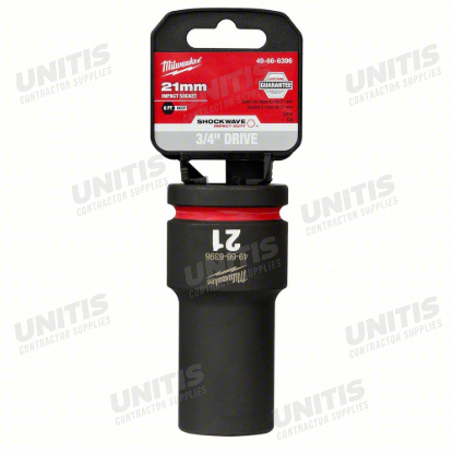 Milwaukee SHOCKWAVE 3/4" Drive 21mm Deep 6 Point Impact Socket