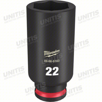 Milwaukee SHOCKWAVE 3/8" Drive 22mm Deep 6 Point Impact Socket