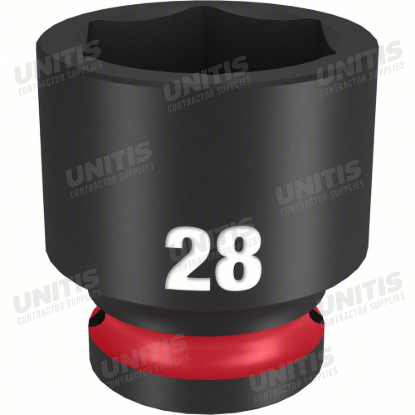 Milwaukee SHOCKWAVE 1/2" Drive 28mm Standard 6 Point Impact Socket
