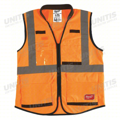 Milwaukee Class 2 Hi-Vis Orange Performance Safety Vest - L/XL (ANSI/CSA)