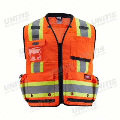 Milwaukee Class 2 Surveyor Hi-Vis Orange Safety Vest - 2XL/3XL