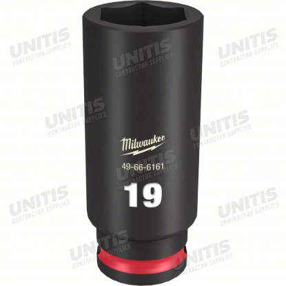 Milwaukee SHOCKWAVE 3/8" Drive 19mm Deep 6 Point Impact Socket