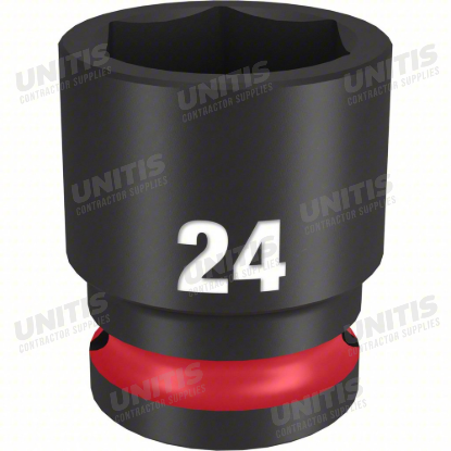 Milwaukee SHOCKWAVE 1/2" Drive 24mm Standard 6 Point Impact Socket
