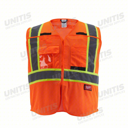 Milwaukee Class 2 Breakaway Hi-Vis Orange Mesh Safety Vest - S/M (ANSI/CSA)