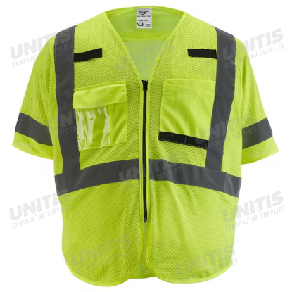 Milwaukee Class 3 Hi-Vis Yellow Mesh Safety Vest - 2XL/3XL