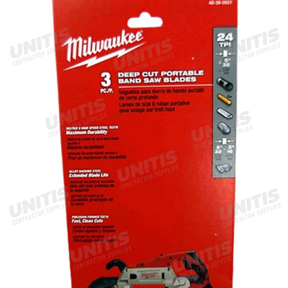 Milwaukee 44-7/8" 24 TPI Deep Cut Band Saw Blade for Thin Metal (25 Pack)