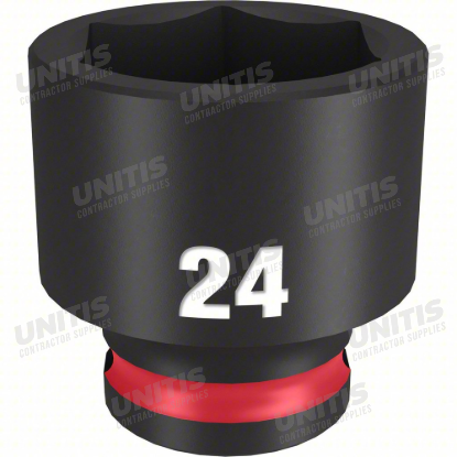 Milwaukee SHOCKWAVE 3/8" Drive 24mm Standard 6 Point Impact Socket