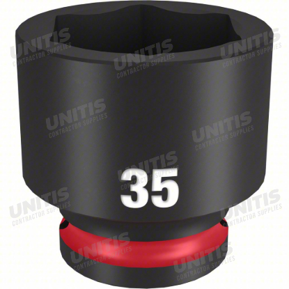 Milwaukee SHOCKWAVE 1/2" Drive 35mm Standard 6 Point Impact Socket