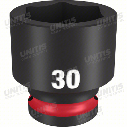 Milwaukee SHOCKWAVE 1/2" Drive 30mm Standard 6 Point Impact Socket