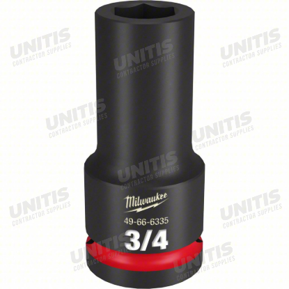 Milwaukee SHOCKWAVE 3/4" Drive 3/4" Deep 6 Point Impact Socket