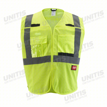 Milwaukee Class 2 Breakaway Hi-Vis Yellow Mesh Safety Vest - L/XL