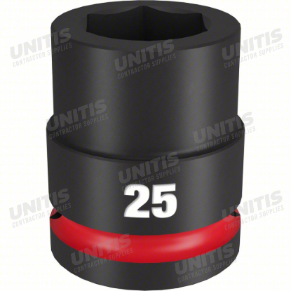 Milwaukee SHOCKWAVE 3/4" Drive 25mm Standard 6 Point Impact Socket
