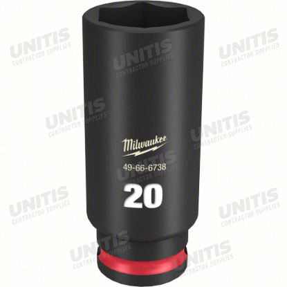 Milwaukee SHOCKWAVE 3/8" Drive 20mm Deep 6 Point Impact Socket
