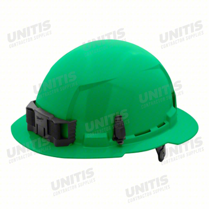 Milwaukee BOLT Green Full Brim Hard Hat with 6pt Ratcheting Suspension - Type 1, Class E