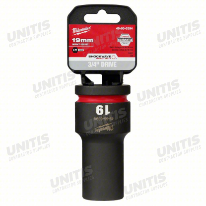Milwaukee SHOCKWAVE 3/4" Drive 19mm Deep 6 Point Impact Socket
